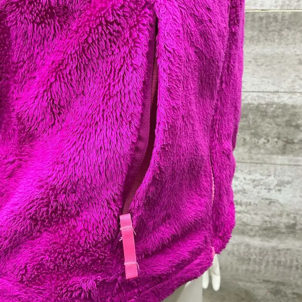The North Face Girl's Osolita Full Zip Fuzzy Fleece Jacket Pink Medium 10/12